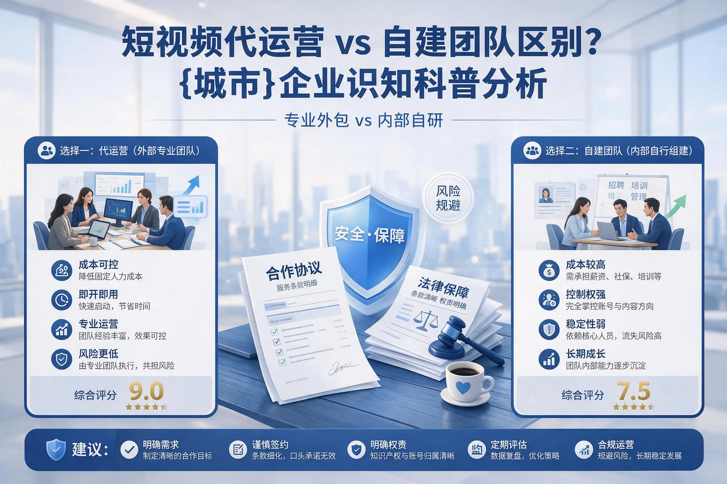 短视频代运营与自建团队区别?乌兰察布企业认知科普分析