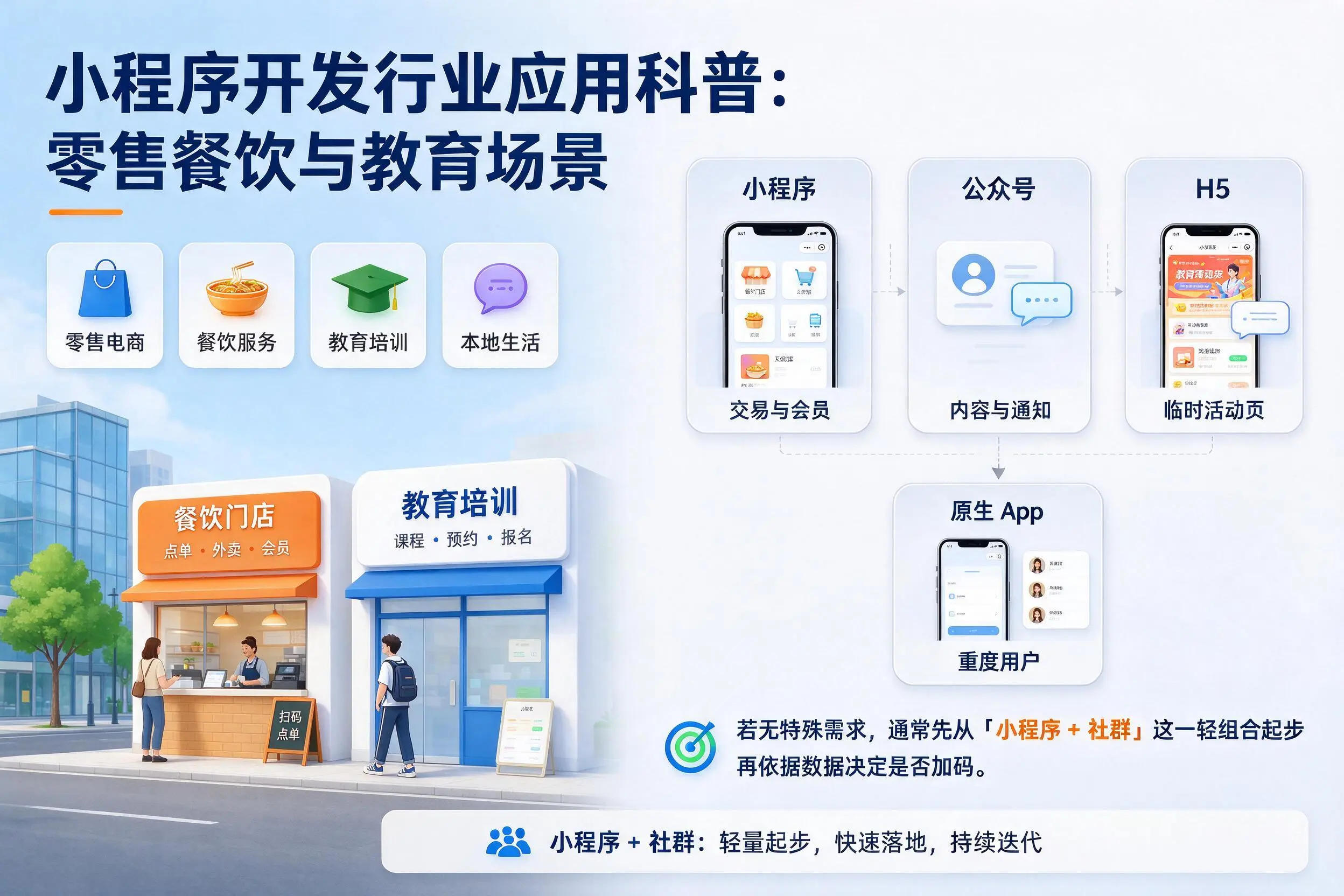 乌兰察布小程序开发行业应用科普:零售餐饮与教育场景